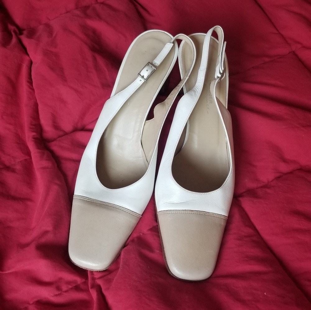 Salamander France leather sling back heels US 9